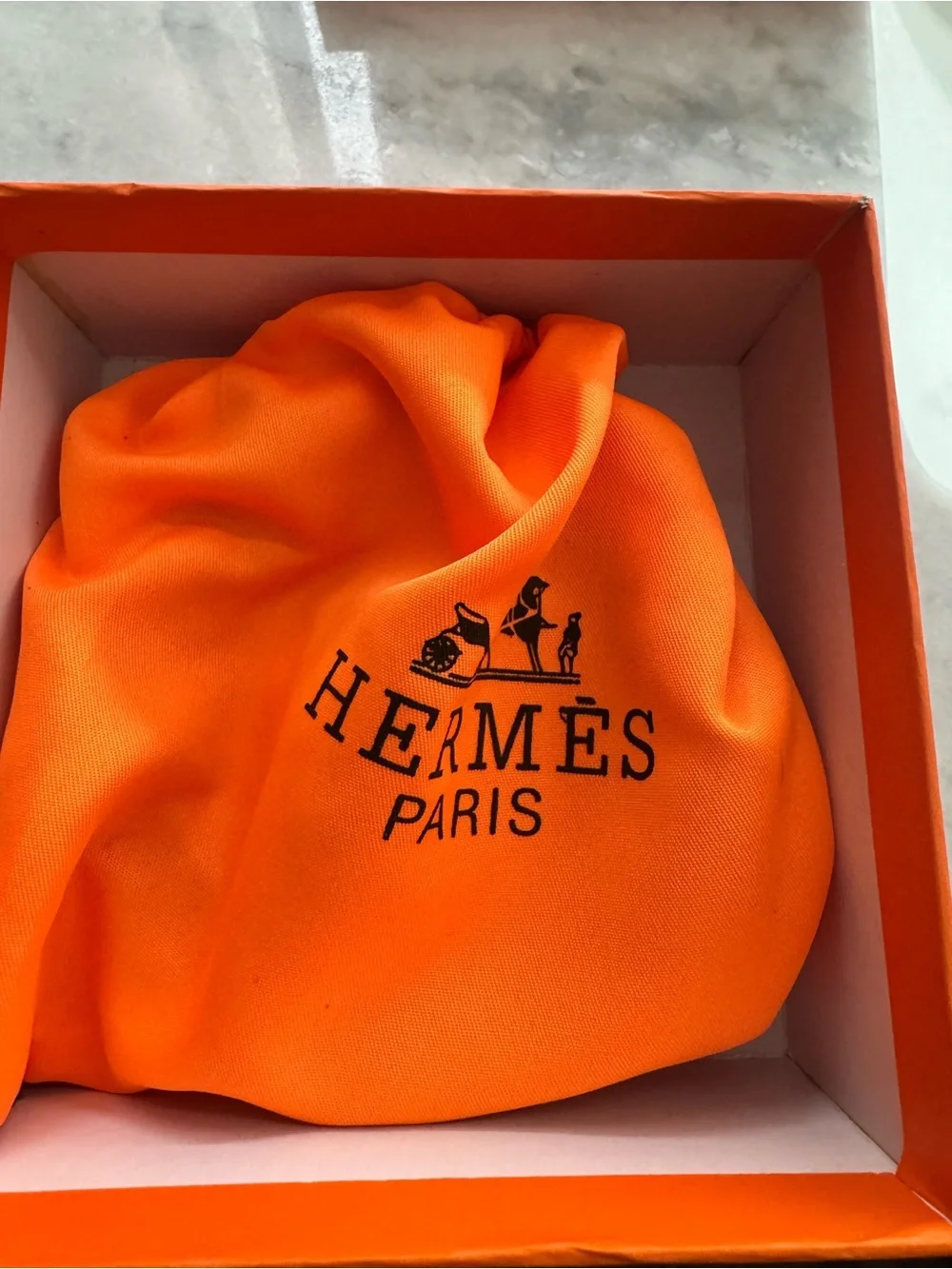 Hermès Orange and gold belt with a classic lock